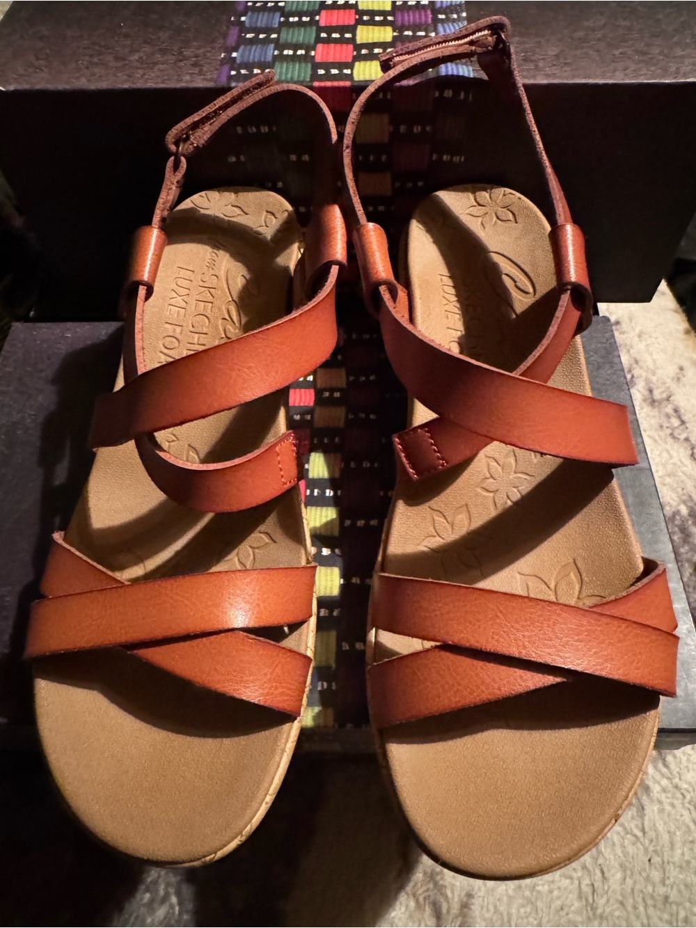 Skechers Women's Tan Strappy Comfort Sandals